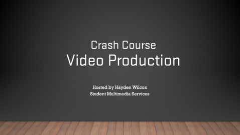Thumbnail for SMS Video Production CRASH COURSE