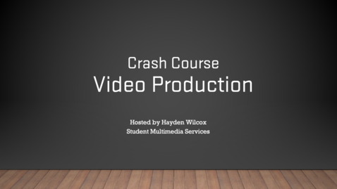 Thumbnail for entry SMS Video Production CRASH COURSE