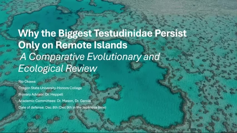 Thumbnail for Why the Biggest Testudinidae Persist Only on Remote Islands (a brief speech)