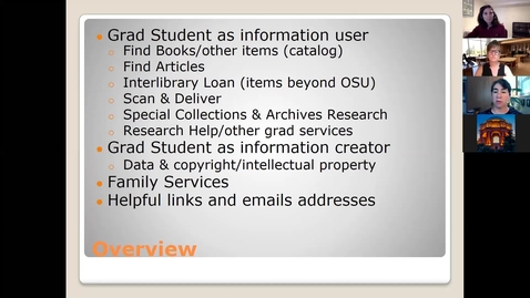 Thumbnail for Meet your library - New Graduate Student Orientation 2020