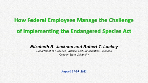 Thumbnail for How Federal Employees Implement the Endangered Species Act
