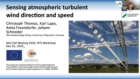 Thumbnail for Christoph Thomas, Karl Lapo (University of Bayreuth): Sensing atmospheric turbulent wind direction and speed