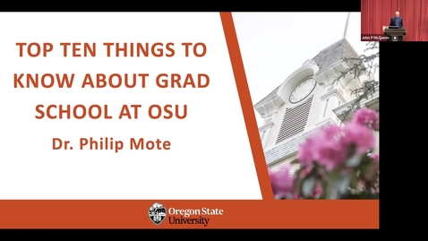 Thumbnail for Graduate School Orientation 2022: Top Ten List of Advice