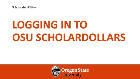 Thumbnail for Logging in to scholars Dollars 10.25.22