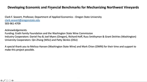 Thumbnail for entry Research Seminar 2019: Dr. Clark Seavert, OSU