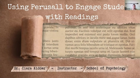 Thumbnail for WIC Workshop: Using Perusall to engage students with readings (Perusall workshop, Part 1/2)
