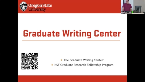 Thumbnail for NSF Graduate Research Fellowship Program Workshop 1 (Graduate Writing Center)