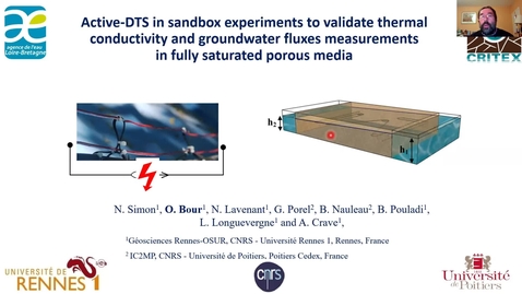 Thumbnail for Olivier Bour, Nataline Simon (University of Rennes): Active-DTS in sandbox experiments to validate groundwater fluxes measurements