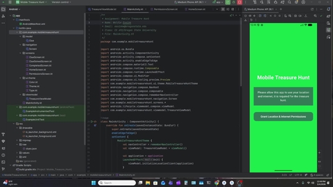 Thumbnail for Mobile Software Development - Assignment 7, Mobile Treasure Hunt
