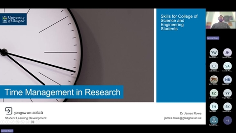 Thumbnail for T2G Postgrad College of Science &amp; Engineering (CoSE) sessions-Time management in research