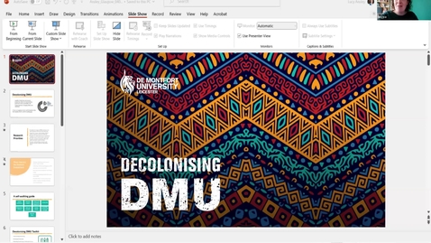 Thumbnail for entry 3.3 Decolonising DMU and the PGR Experience by Lucy Ansley