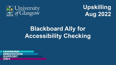 Thumbnail for Blackboard Ally for Accessibility Checking