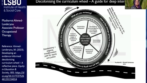 Thumbnail for entry 2.3 Decolonising the Curriculum Wheel: A Guide for Deep Interrogation by Musharrat Ahmed-Landeryou 