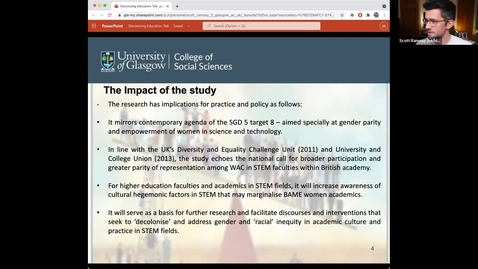 Thumbnail for Decolonising the Curriculum: Dr David Featherstone - lightning talk