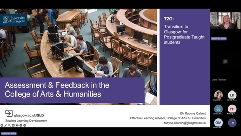 Thumbnail for T2G Postgrad College of Arts &amp; Humanities (CoAH) sessions-Assessment &amp; Feedback