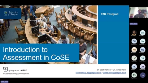 Thumbnail for T2G Postgrad College of Science &amp; Engineering (CoSE) sessions-Assessment