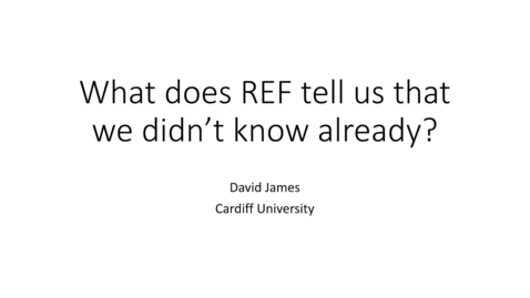 Thumbnail for Professor David James. Presentation on REF at Ross Priory Writing retreat. May, 2023