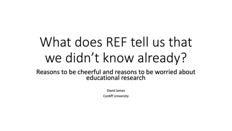 Thumbnail for What does REF tell us that we didn't know already?