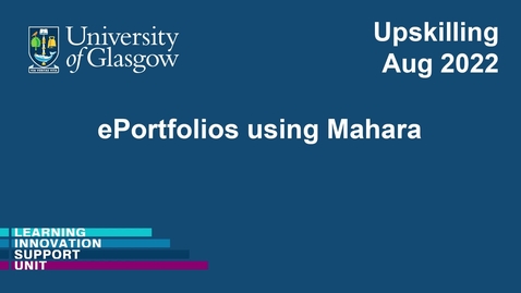 Thumbnail for entry ePortfolios using Mahara