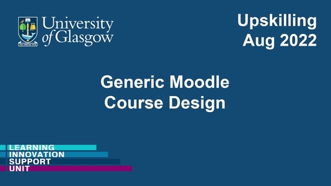Thumbnail for Generic Moodle Course Design