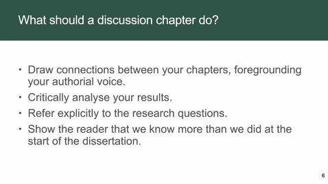Thumbnail for Writing a Discussion Chapter