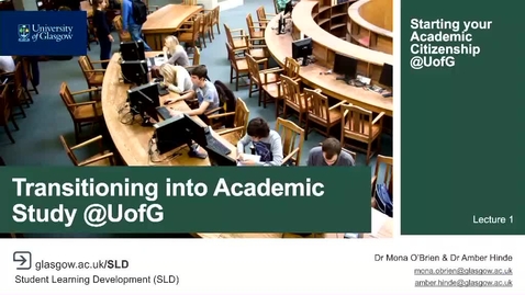 Thumbnail for Transitioning to Academic Study @UofG 2025