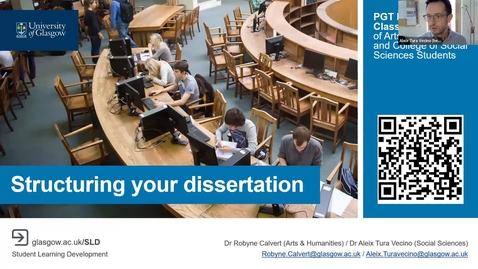 Thumbnail for Structuring Your Dissertation (PGT Dissertation Classes, 2024-2025)