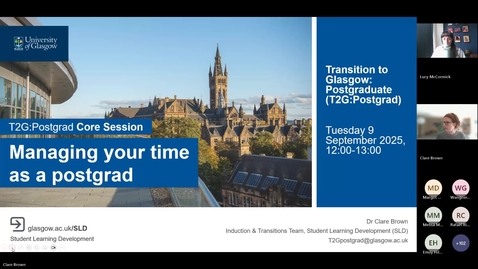 Thumbnail for T2G Postgrad Core Sessions-Managing time as a postgrad
