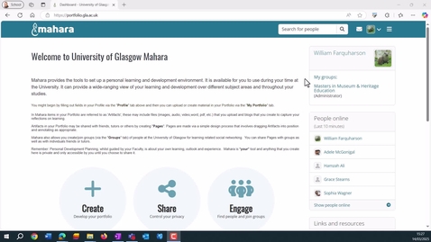 Thumbnail for Share content in Mahara with others