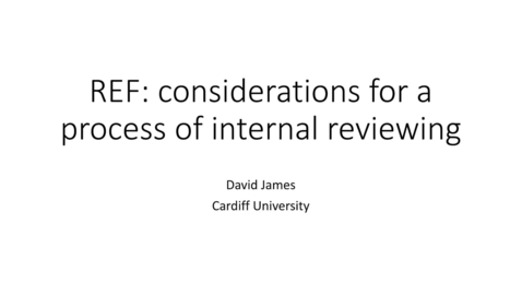 Thumbnail for entry David_James_REF_Considerations_For_Internal_Reviewing