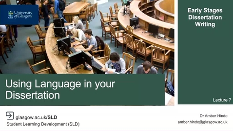 Thumbnail for Lecture 7_ Using Language in your Dissertation