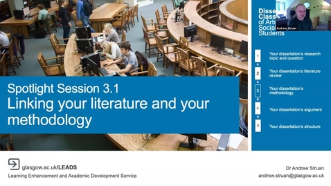 Thumbnail for Linking the Literature Review and Methodology (Dissertation Classes, 2020-2021) 