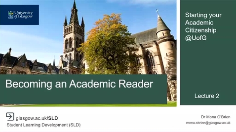 Thumbnail for Becoming an Academic Reader 2025