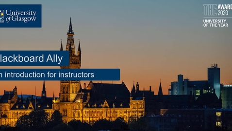 Thumbnail for entry Blackboard Ally - An Introduction for Instructors