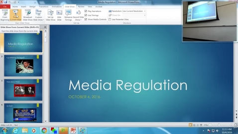 Thumbnail for entry Media Regulation: Professor Tannahill's Lecture of October 4, 2016