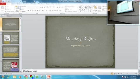 Thumbnail for Marriage Rights: Professor Tannahill's Lecture of September 27, 2016