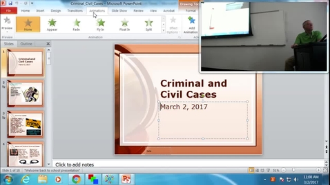 Thumbnail for Criminal and Civil Cases:  Professor Tannahill's Lecture of March 2, 2017