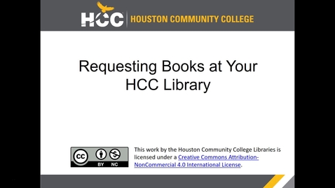 Thumbnail for entry Requesting Books at Your HCC Library