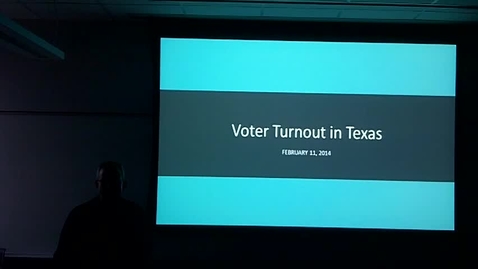Thumbnail for entry Voter Turnout: Professor Tannahill's Lecture of February 11, 2014