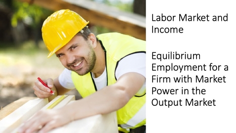 Thumbnail for entry Labor Market and Income - The Equilibrium Employment Level for a Firm with Market Power in the Output Market