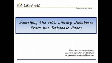 Hcc Library Databases A To Z Begin Research Libraries At