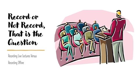 Thumbnail for Record or Not Record - That is the Question