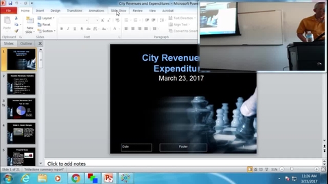 Thumbnail for entry City Revenues and Expenditures: Professor Tannahill's Lecture of March 23, 2017