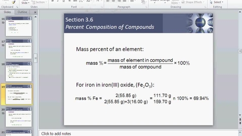 Thumbnail for entry % composition of a compound