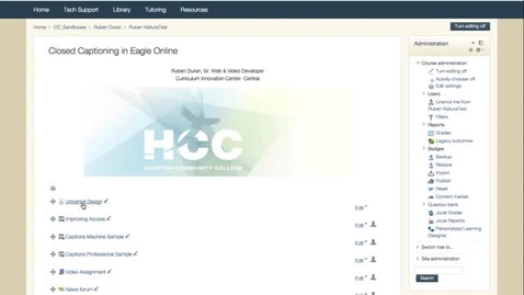 Thumbnail for Captions &amp; Transcripts in Eagle Online - Quiz