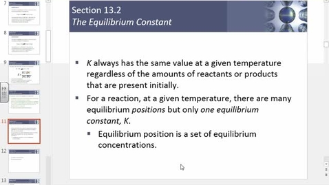 Thumbnail for entry equilibrium,equilibrium constant Q and direction of equilibrium solving for equilibrium concentrations.wmv