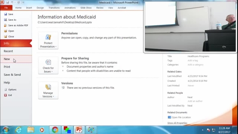 Thumbnail for Medicaid: Professor Tannahill's Lecture of April 27, 2017