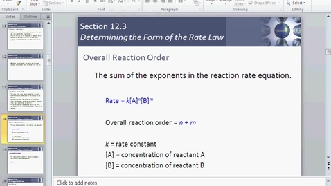 Thumbnail for entry Order of reactions and first and second order reactions