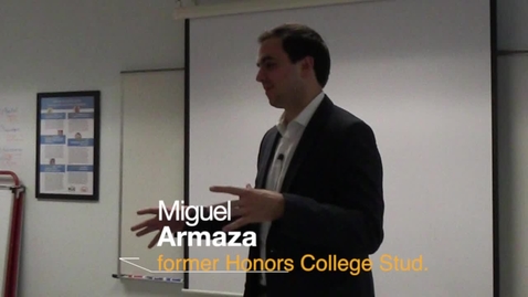 Thumbnail for entry Miguel Armaza Talks With Central Honors College Students