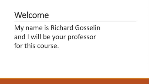 Thumbnail for Econ 2301 Orientation Video
